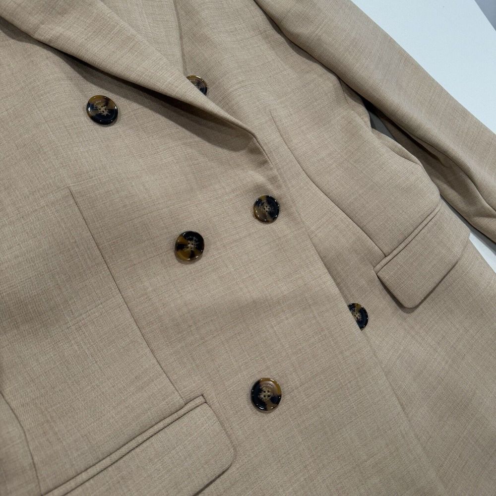 Zara Man Overcoat Blazer Brown Tan Men's L Bottom Closure - Picture 5 of 14